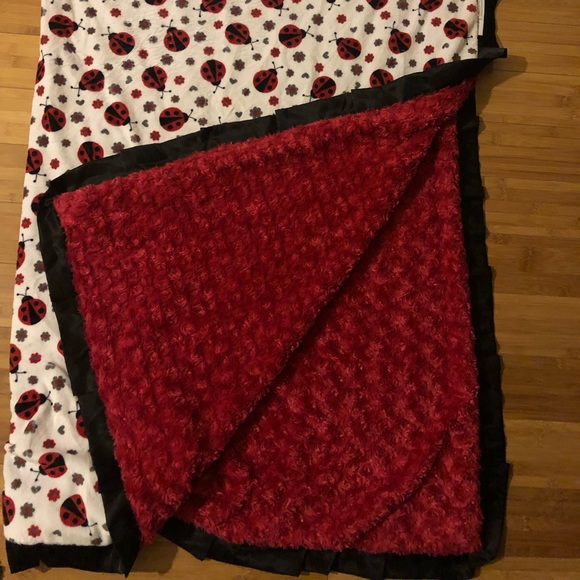 Minky Couture Adult Size Ladybug Blanket - Picture 1 of 4